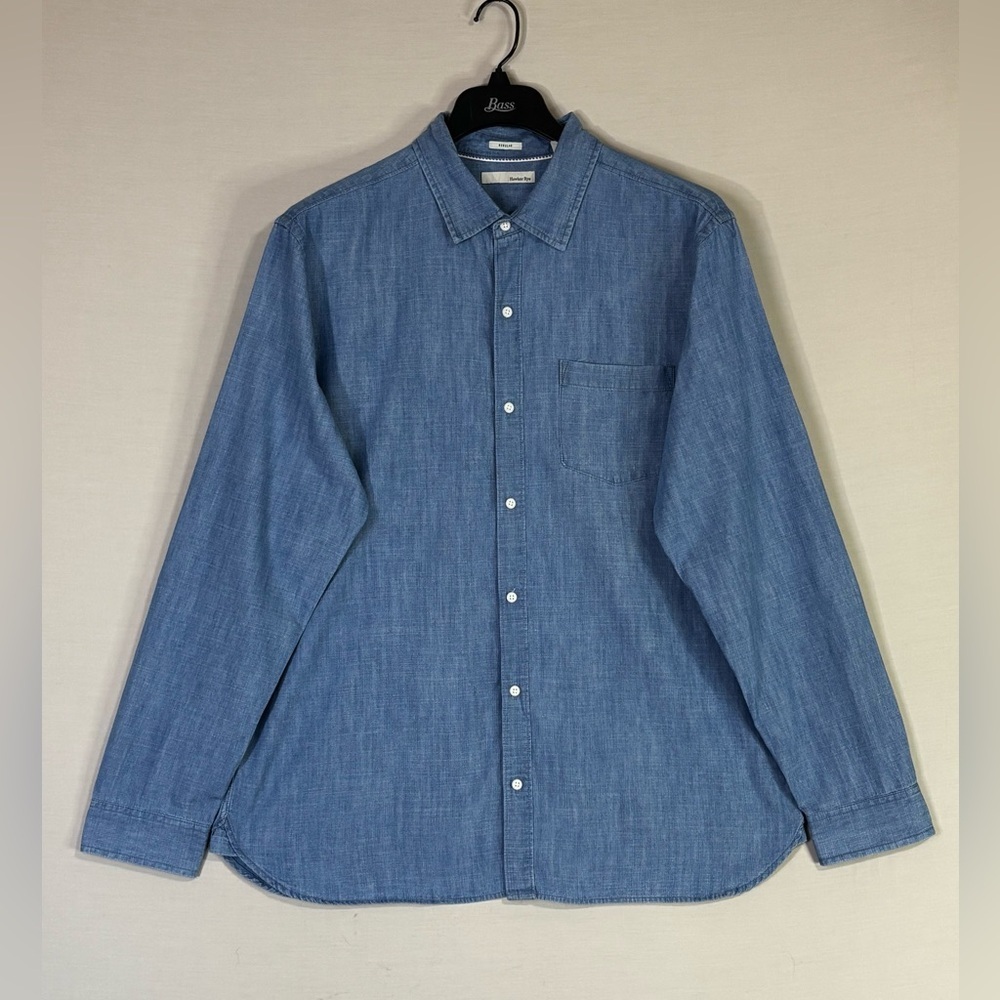 Hawker Rye Chambray Button Down Shirt Men XL Blue Cotton Staple Excellent